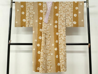 平和屋着物●長襦袢　無双仕立て　雪輪草花文　半衿刺繍　正絹　逸品　未使用　CABE2723yc