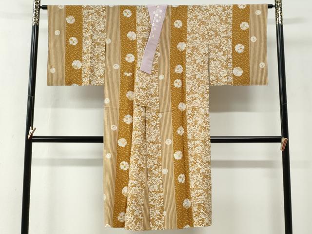 平和屋着物●長襦袢　無双仕立て　雪輪草花文　半衿刺繍　正絹　逸品　未使用　CABE2723yc