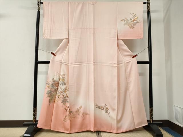 平和屋着物●金彩友禅　卓越技能者・名工・和田光正　訪問着　枝牡丹花文　暈し染め　金銀彩　正絹　逸品　CABE2726yc