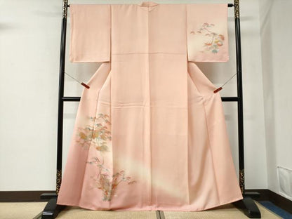 平和屋着物●金彩友禅　卓越技能者・名工・和田光正　訪問着　浜松御所車花文　暈し染め　金銀彩　正絹　逸品　CABE2729yc