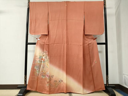 平和屋着物●金彩友禅　卓越技能者・名工・和田光正　訪問着　草花文　暈し染め　金銀彩　正絹　逸品　CABE2732yc