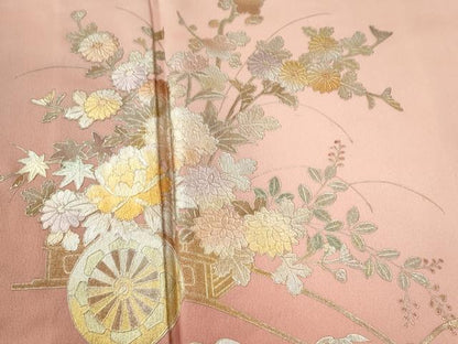 平和屋着物●金彩友禅　卓越技能者・名工・和田光正　訪問着　花車文　暈し染め　金銀彩　正絹　逸品　未使用　CABE2738yc