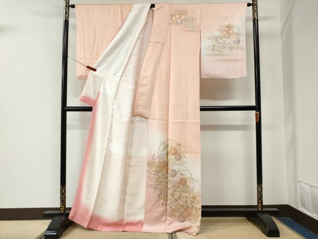 平和屋着物●金彩友禅　卓越技能者・名工・和田光正　訪問着　菊　暈し染め　金銀彩　正絹　逸品　CABE2739yc
