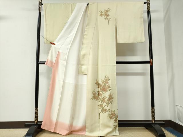 平和屋着物●金彩友禅　卓越技能者・名工・和田光正　訪問着　枝橘文　暈し染め　金彩　正絹　逸品　CABE2742yc