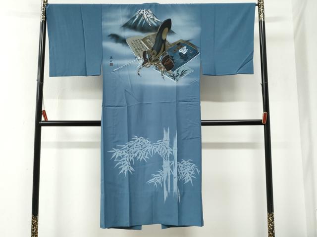平和屋着物●男性　本場大島紬　アンサンブル・長襦袢セット　80亀甲　総詰め　正絹　逸品　未使用　CABE2746yc