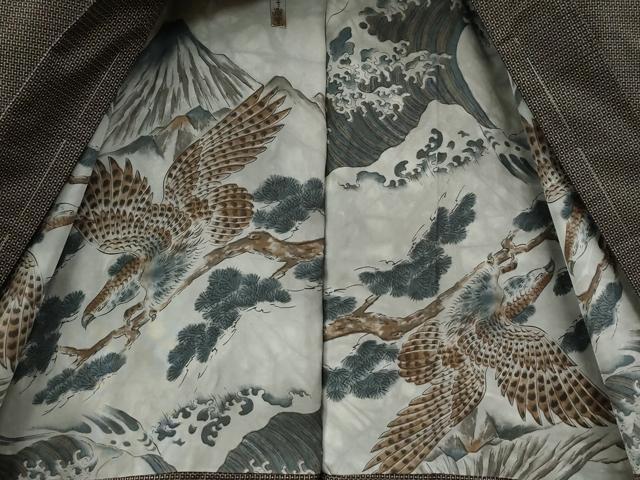 平和屋着物●男性 本場大島紬 アンサンブル・長襦袢セット 100亀甲 総詰め 羽裏：鷹 岡崎勉作 証紙付き 正絹 逸品 未使用 CABE2748yc