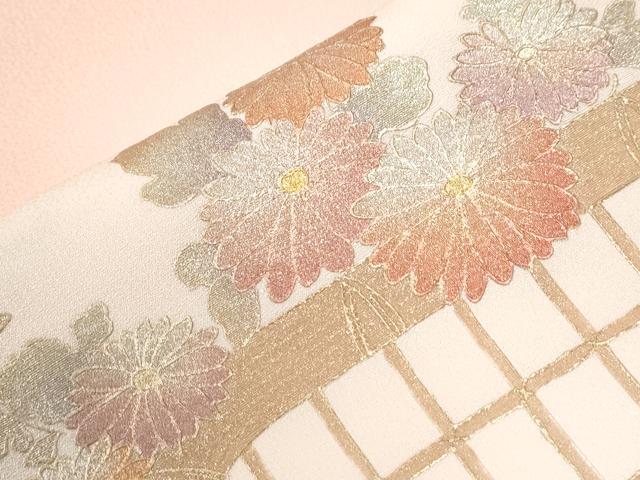 平和屋着物●金彩友禅　卓越技能者・名工・和田光正　籬菊花文　暈し染め　金彩　正絹　逸品　CABE2751yc