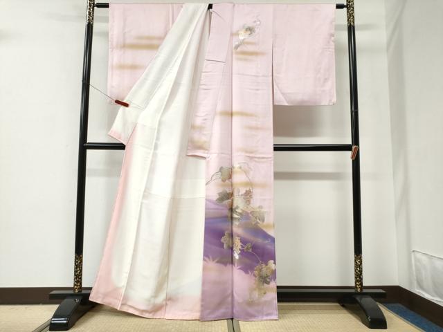 平和屋着物●金彩友禅　卓越技能者・名工・和田光正　訪問着　葡萄蔦の葉文　暈し染め　金彩　正絹　逸品　CABE2752yc