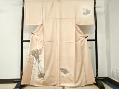 平和屋着物●金彩友禅　卓越技能者・名工・和田光正　訪問着　芝草地紙草花文　暈し染め　金銀彩　正絹　逸品　CABE2753yc