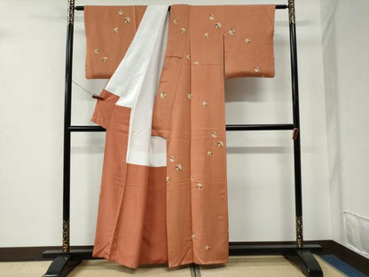 平和屋着物●上質な小紋　吉祥花文　金彩　正絹　逸品　CABE2755yc
