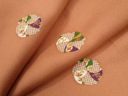 平和屋着物●上質な小紋　吉祥花文　金彩　正絹　逸品　CABE2755yc