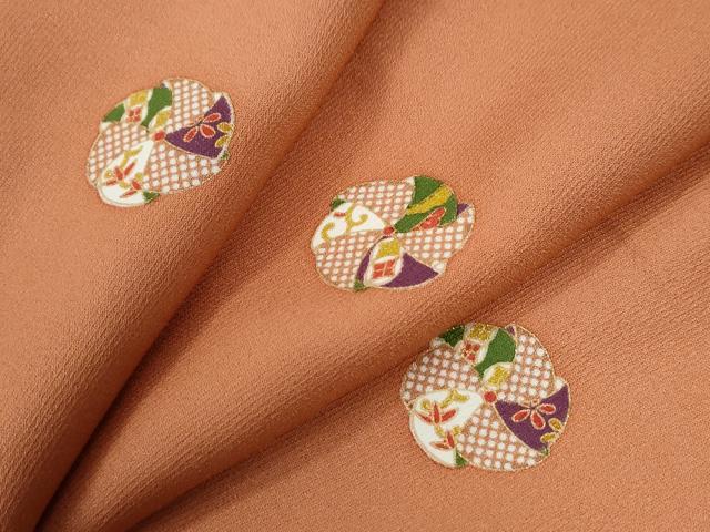 平和屋着物●上質な小紋　吉祥花文　金彩　正絹　逸品　CABE2755yc