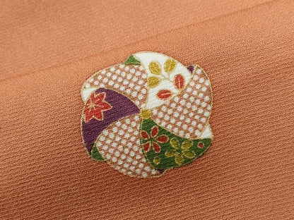 平和屋着物●上質な小紋　吉祥花文　金彩　正絹　逸品　CABE2755yc