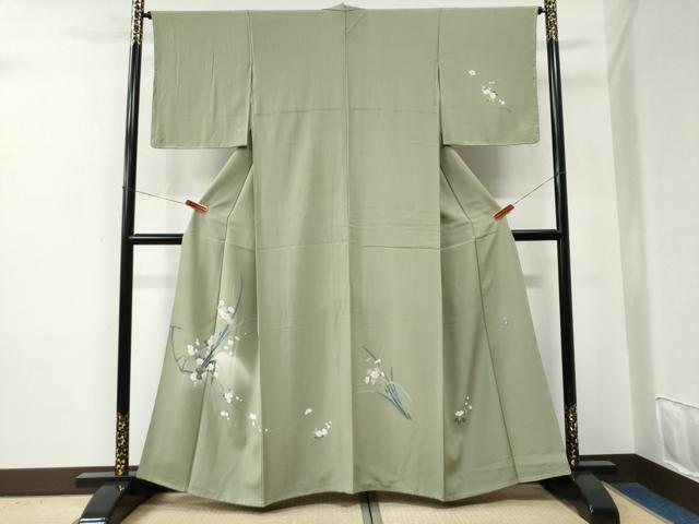 平和屋着物●訪問着　友禅　作家物　草花文　蛍暈し　正絹　逸品　CABE2760yc
