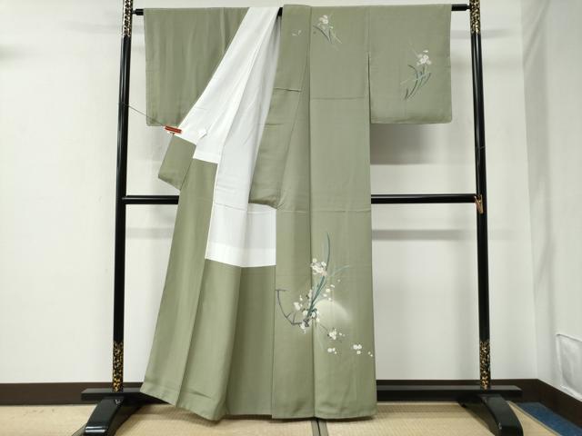 平和屋着物●訪問着　友禅　作家物　草花文　蛍暈し　正絹　逸品　CABE2760yc