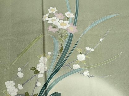 平和屋着物●訪問着　友禅　作家物　草花文　蛍暈し　正絹　逸品　CABE2760yc