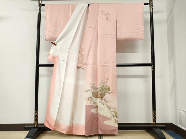 平和屋着物●金彩友禅　卓越技能者・名工・和田光正　訪問着　地紙竜田川枝花文　暈し染め　金彩　正絹　逸品　CABE2763yc