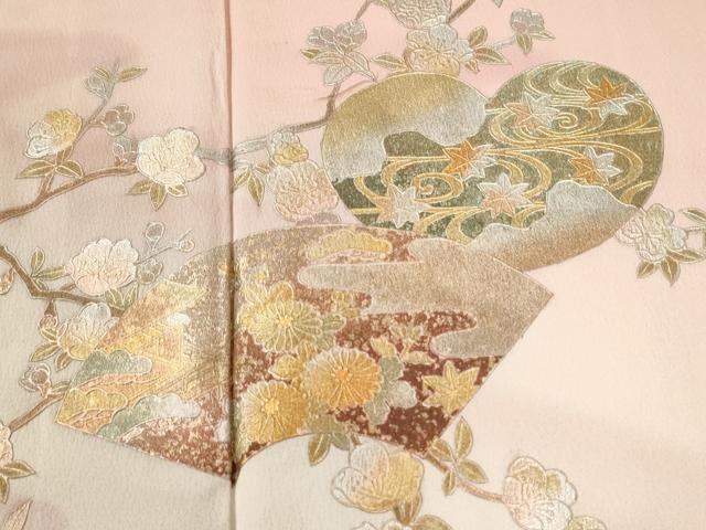 平和屋着物●金彩友禅　卓越技能者・名工・和田光正　訪問着　地紙竜田川枝花文　暈し染め　金彩　正絹　逸品　CABE2763yc