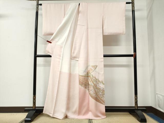 平和屋着物●金彩友禅　卓越技能者・名工・和田光正　色留袖　鬘帯熨斗吉祥花文　暈し染め　金彩　正絹　逸品　CABE2764yc