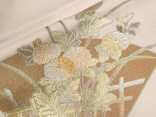 平和屋着物●金彩友禅　卓越技能者・名工・和田光正　訪問着　地紙芝草花文　暈し染め　金銀彩　正絹　逸品　CABE2765yc
