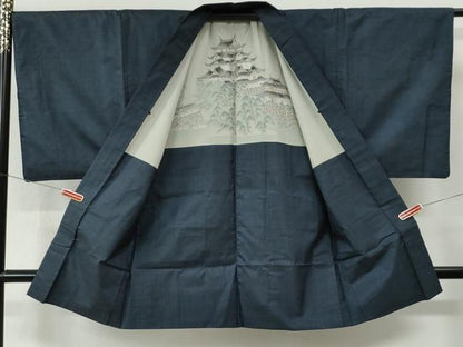 平和屋着物●男性　本場大島紬　アンサンブル　120亀甲　総詰め　正絹　逸品　CABE2766yc