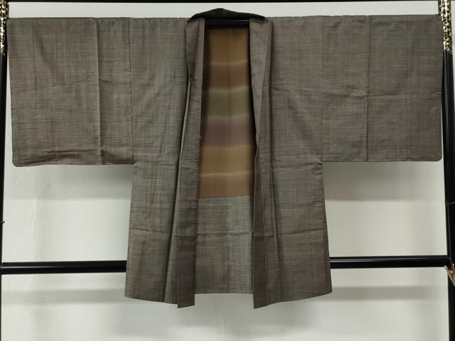平和屋着物●男性　本場大島紬　アンサンブル　泥染め　160亀甲　総詰め　押田兼徳作　証紙付き　正絹　逸品　CABE2767yc