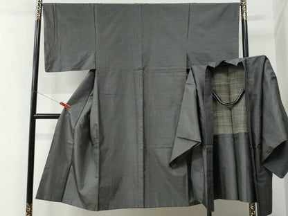 平和屋着物●男性　本場大島紬　アンサンブル　格子　正絹　逸品　CABE2768yc