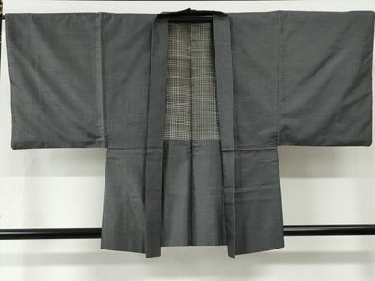 平和屋着物●男性　本場大島紬　アンサンブル　格子　正絹　逸品　CABE2768yc