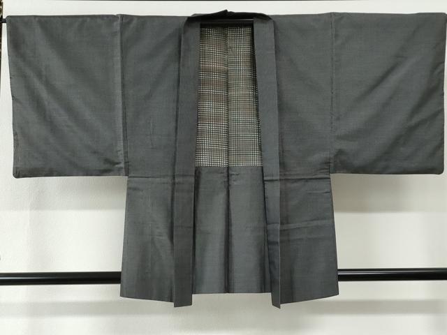 平和屋着物●男性　本場大島紬　アンサンブル　格子　正絹　逸品　CABE2768yc
