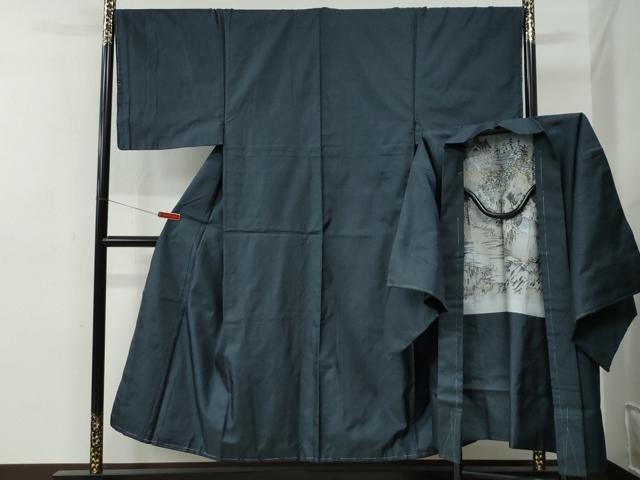 平和屋着物●男性　紬　アンサンブル　120亀甲　総詰め　正絹　逸品　未使用　CABE2770yc
