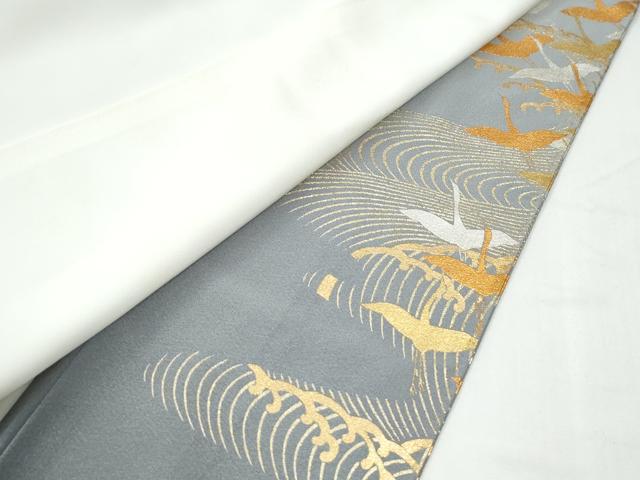 平和屋着物●金彩友禅　卓越技能者・名工・和田光正　色留袖　立波飛鶴文　金銀彩　正絹　逸品　CABE2778yc