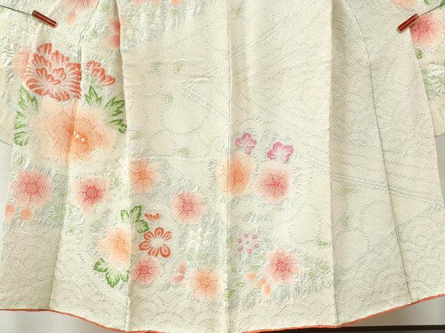 平和屋着物●豪華振袖　総絞り　草花文　正絹　逸品　CABE2779yc