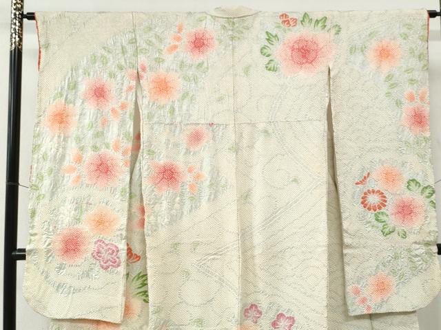 平和屋着物●豪華振袖　総絞り　草花文　正絹　逸品　CABE2779yc