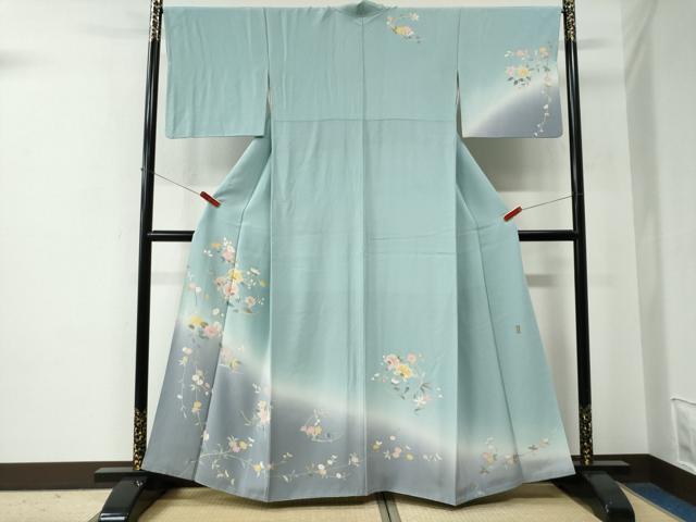 平和屋着物●訪問着　友禅　作家物　枝花文　暈し染め　正絹　逸品　CABE2782yc