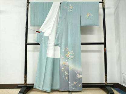 平和屋着物●訪問着　友禅　作家物　枝花文　暈し染め　正絹　逸品　CABE2782yc