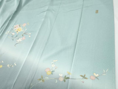 平和屋着物●訪問着　友禅　作家物　枝花文　暈し染め　正絹　逸品　CABE2782yc