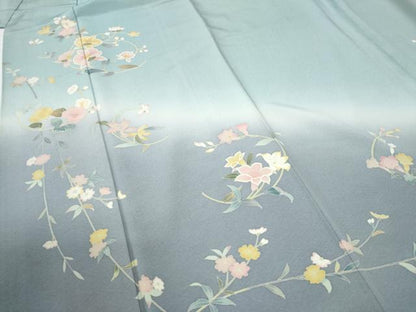 平和屋着物●訪問着　友禅　作家物　枝花文　暈し染め　正絹　逸品　CABE2782yc