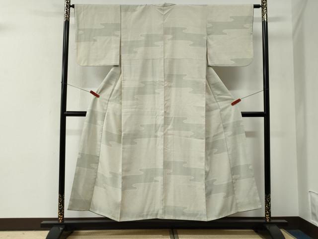 平和屋着物●本塩沢　110亀甲　霞文　鈴乃屋扱い　正絹　逸品　CABE2784yc