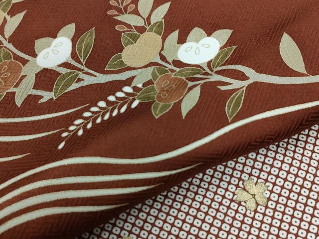 平和屋着物●訪問着　駒刺繍　花筏文　金彩　ロング丈　正絹　逸品　CABE2786yc