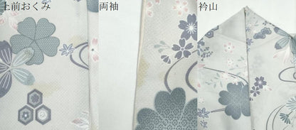 平和屋着物●小紋　吉祥草花文　洗える着物　CABE2789yc