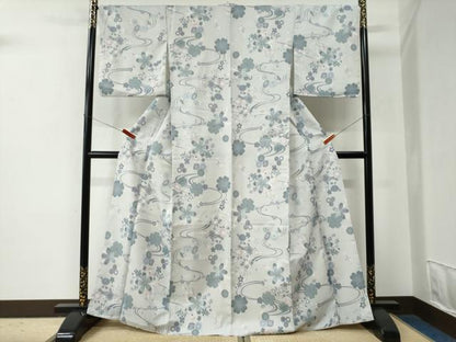 平和屋着物●小紋　吉祥草花文　洗える着物　CABE2789yc