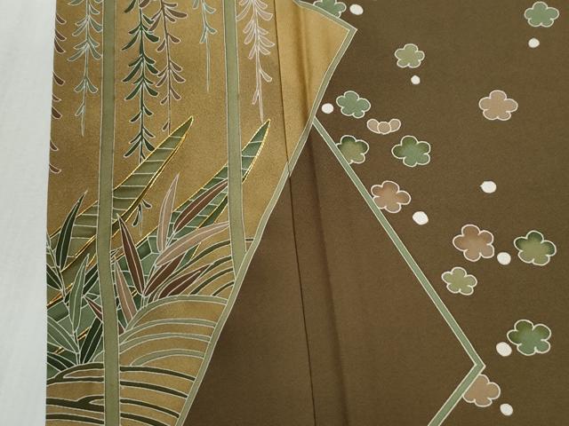 平和屋着物●訪問着　駒刺繍　舟花唐草文　金彩　正絹　逸品　CABE2793yc