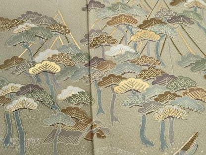 平和屋着物●訪問着　浜松飛鳥舟吉祥文　暈し染め　金彩　正絹　逸品　CABE2794yc