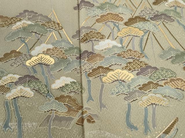 平和屋着物●訪問着　浜松飛鳥舟吉祥文　暈し染め　金彩　正絹　逸品　CABE2794yc