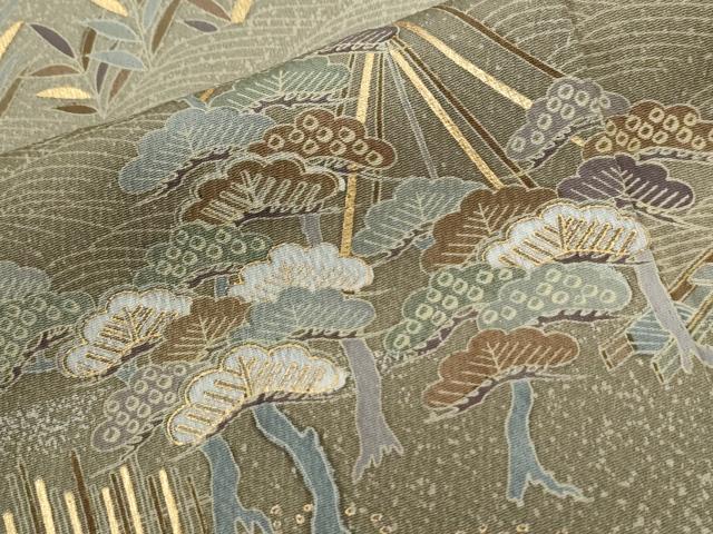 平和屋着物●訪問着　浜松飛鳥舟吉祥文　暈し染め　金彩　正絹　逸品　CABE2794yc