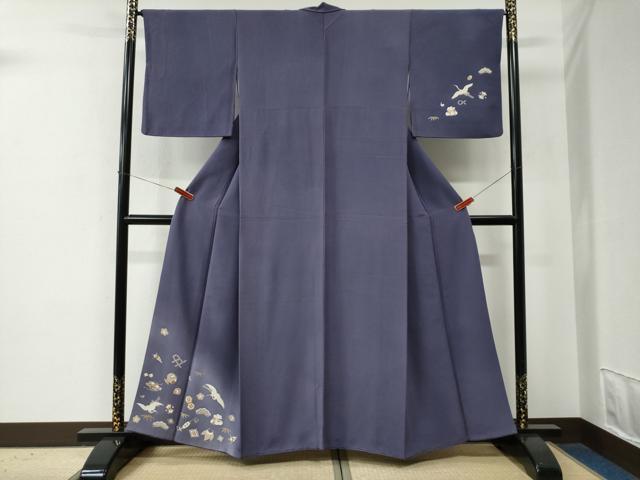 平和屋着物●訪問着　飛鶴宝尽くし松竹梅　暈し染め　金彩　正絹　逸品　CABE2796yc