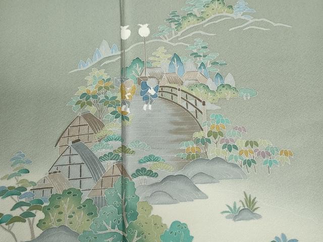 平和屋着物●訪問着　作家物　四季の香　京の七色　人物風景文　暈し染め　反端付き　正絹　逸品　CABE2798yc