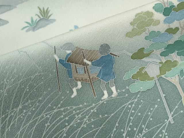 平和屋着物●訪問着　作家物　四季の香　京の七色　人物風景文　暈し染め　反端付き　正絹　逸品　CABE2798yc