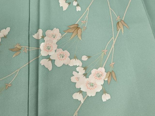 平和屋着物●訪問着　刺繍　遠山枝桜文　暈し染め　正絹　逸品　CABE2803yc