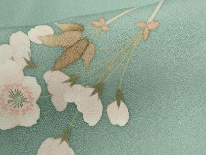 平和屋着物●訪問着　刺繍　遠山枝桜文　暈し染め　正絹　逸品　CABE2803yc